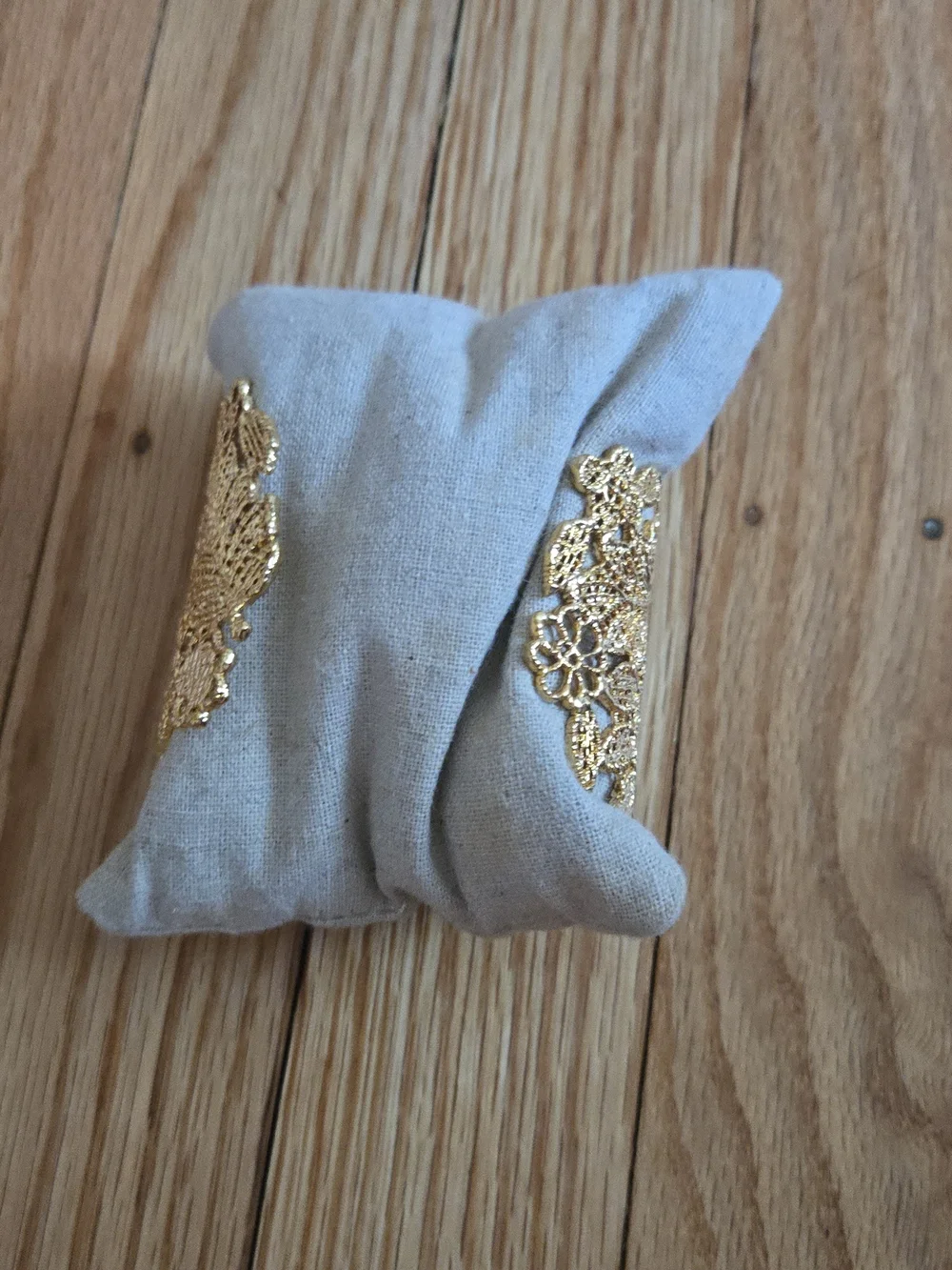 Stella & Dot Gold Floral Lace Cuff Bracelet